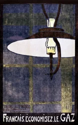 Frenchman, Frenchwoman, save the gas: cartaz desenhado por uma criança de uma escola parisiense durante a grande guerra